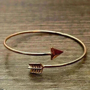 Bronze Tone Metal Adjustable Arrow Bangle Bracelet